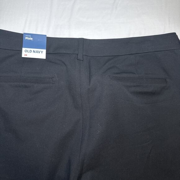 Old Navy High Rise Pixie Pants Womens Plus Size 24 Black Never Fade Trouser NWT - Picture 13 of 14